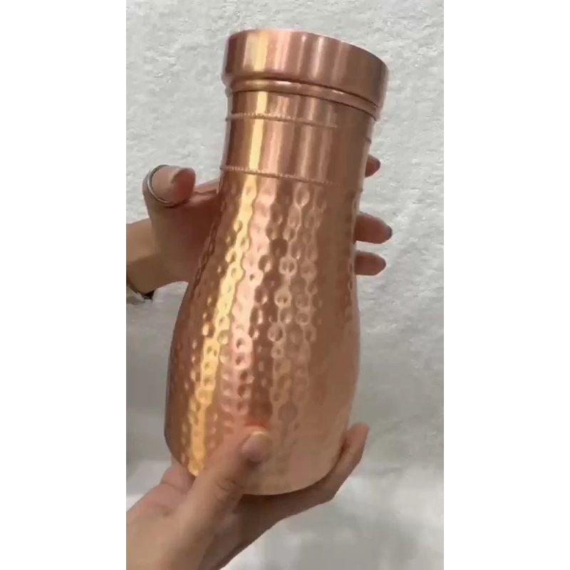 铜质锤纹水瓶 手工锤纹纹路户外随身水壶